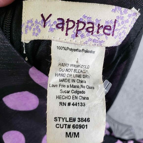 Y Apparel Vintage Dress Black Polka Dot Whimsygoth Twee Babydoll Tulle Medium - Picture 8 of 9